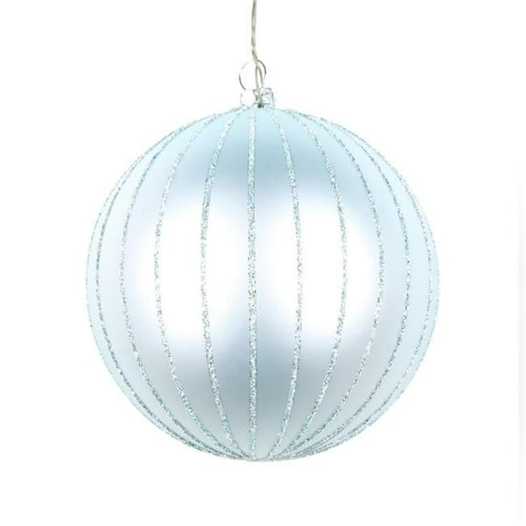 6 in. Frosty Mint Matte Glitter Ball Christmas Ornament - 2 per Bag
