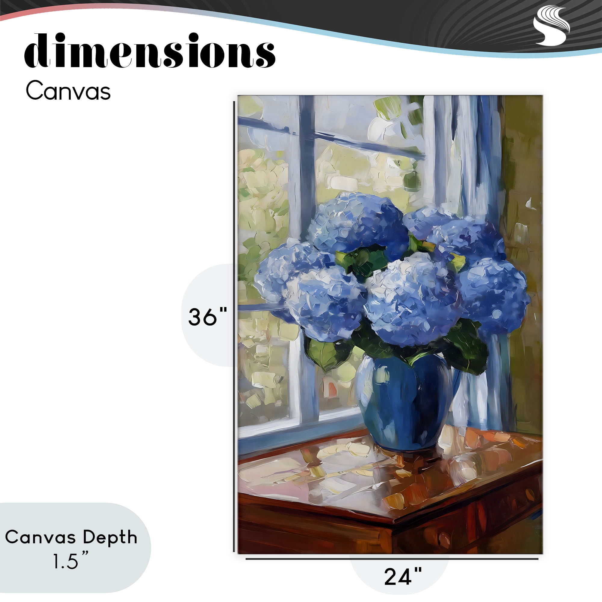 Stupell Industries Winter Hydrangeas by Window Canvas Wall Art, design by Creative Studio