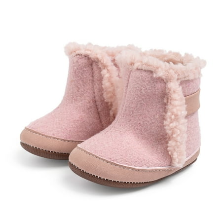 Bonario Baby Girls Boys Snow Warm Boots Infant Winter Booties Newborn Slip On Shoes for 3-18 Months