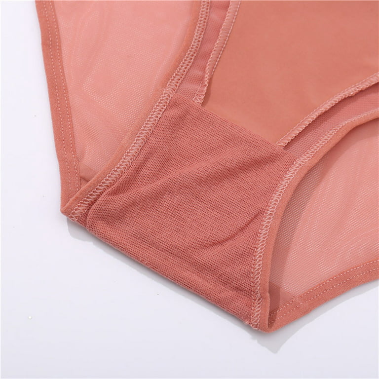 HUPOM Organic Cotton Underwear Womens Panties Briefs Leisure Tie Seamless  Waistband Orange L