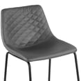 thumbnail image 2 of Set of 2 Aya Black Chenille Dining Chair with Black Steel Legs, 2 of 6