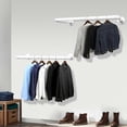 thumbnail image 2 of Clothing Rack Wall Mount White,24" Industrial Pipe Clothes Rack for Hanging Clothes,Heavy Duty Iron Garment Rack Bar,Retail Display Clothes Rod for Closet,Laundry Room,2 Packs, 2 of 6