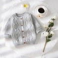 thumbnail image 5 of Generic Children Warm Tops Baby Girl Boy Knit Cardigan Sweater Warm Pullover Tops Toddler Solid Outerwear Jacket Coat Outfit Clothes(Grey,3-6 Months), 5 of 9