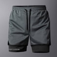 thumbnail image 2 of Men's Sports Quick Dry Shorts, Athletic Shorts, Sweat Shorts, Elastic Waist Breathable Stretchy, Gym Workout Running Vacation, Summer Outdoor | AESTIVO,Gray 2XL, 2 of 6