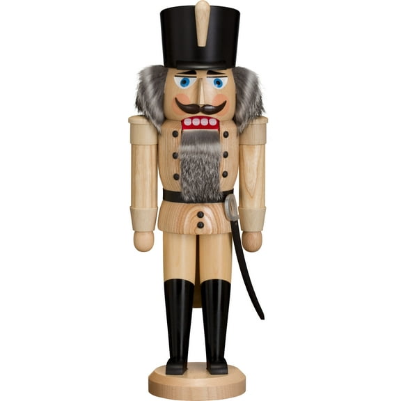 German nutcracker hussar natural, height 37 cm / 15 inch, original Erzgebirge by Seiffener Volkskunst SV 11202/8