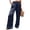 Navy, variant on Women's Satin Palazzo Pants, Summer Casual Wide Leg Trousers, Flowy Beach Vacation Outfits,Elastic Waist, Dress Up or Down,Hot Pink M