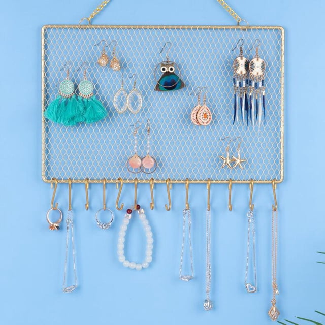 Titular Cuadrícula Rectángulo Rectángulo Pulseras Pulseras Pantalones Almacenamiento Pantalla Pantalla Rack en Pared Organizador de Joyería Pa Horizontal Yinane rack de joyería