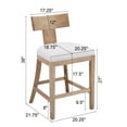 thumbnail image 6 of Upholstered Counter Height Bar Stools Set of 2, New Classic Furniture Manchester Counter 27inch with Solid Rubber Wood Frame, Backrest, Footrest for Home Bar, Kitchen Counter, Pub, Beige & Natural, 6 of 9
