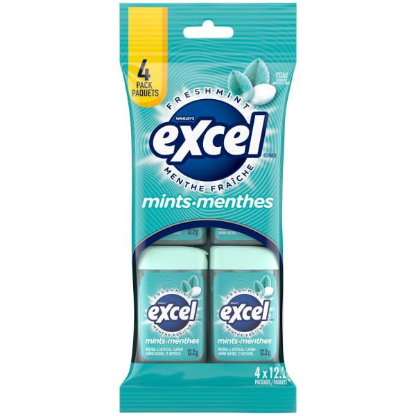 Excel, Fresh Mint Flavoured Mints, 12.2g, 4 packs