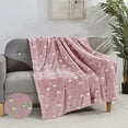 thumbnail image 2 of Elegant Comfort Glow in the Dark Lightweight Throw Blanket - Soft, Fuzzy and Cozy Luminous Blanket - All Season Decorative Perfect Gift for Kids Throw Blankets, 50 X 60 inches, Pink Rainbow, 2 of 7
