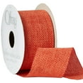 thumbnail image 2 of Offray Ribbon, Torrid Orange 1 1/2 inch Woven Burlap Woven Ribbon, 9 feet, 2 of 7