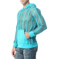 thumbnail image 2 of hirigin Men\'s Sexy Fishnet Shirt Hoodie Long Sleeve See Through Drawstring Pullover Mesh Sheer Workout Muscle Clubwear (Yellow , M ), 2 of 4