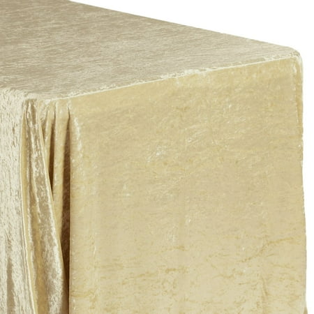 

1 Pc Velvet 90 X132 Rectangular Tablecloth - Champagne For Wedding & Event Decor