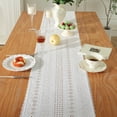 thumbnail image 2 of Lace White Table Runner Vintage Hollow Long Table Runners Doilies Dresser Scarf Placemat for Tea Party Dining Table Centerpiece Decor Wedding Party Decorations, 2 of 2