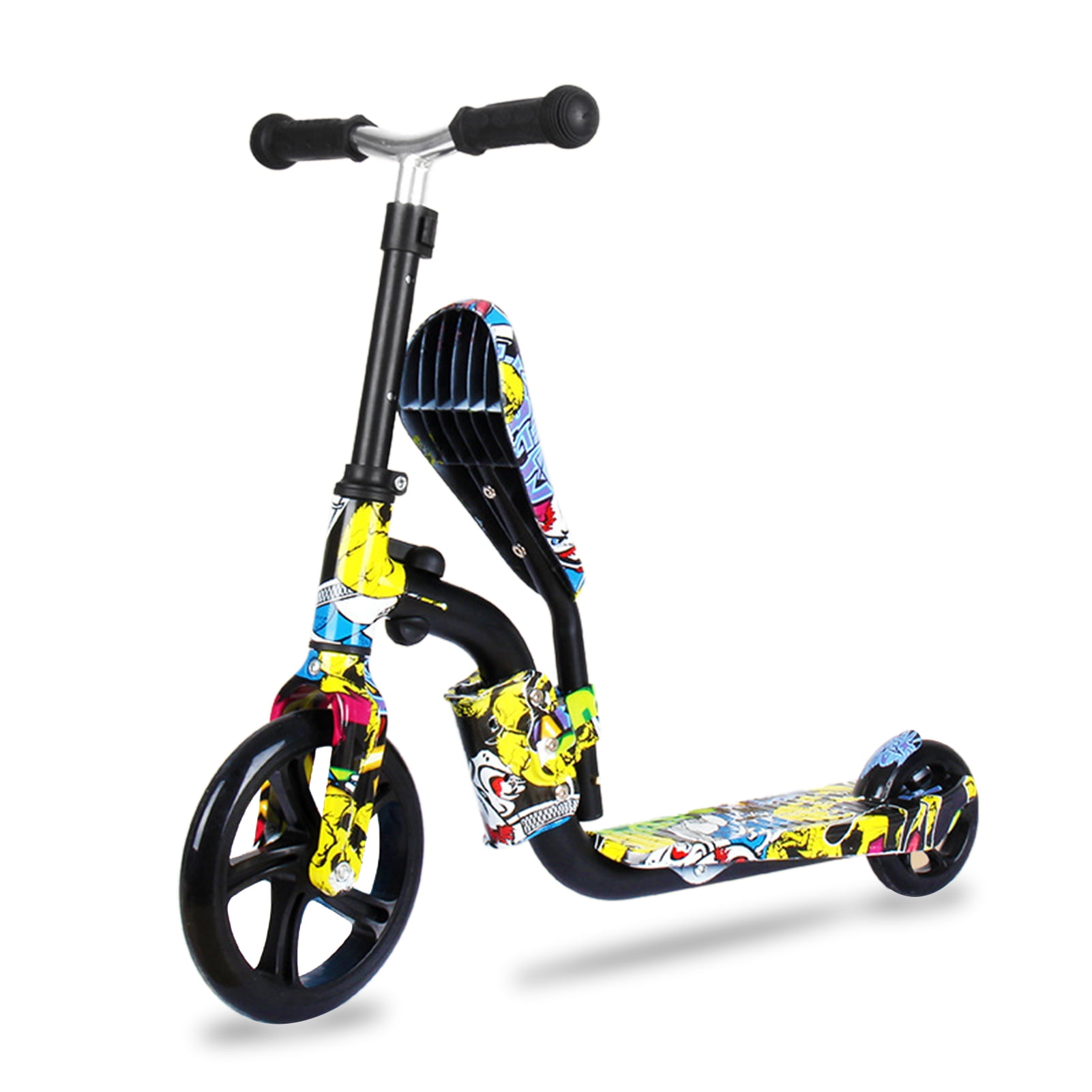 2-in-1 Kick Scooter With Seat Great for Kids & Toddlers Girls Adjustable Height 
