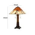 thumbnail image 5 of Table Lamp with Tiffany Shade and Floral Accent, Multicolor- Saltoro Sherpi, 5 of 5