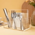 thumbnail image 4 of Utensil Holder Silverware Caddy Countertop Cutlery Organizer For Napkins Flatware Spoon Fork Knife For Picnic Party Plastic Acrylic, 4 of 8