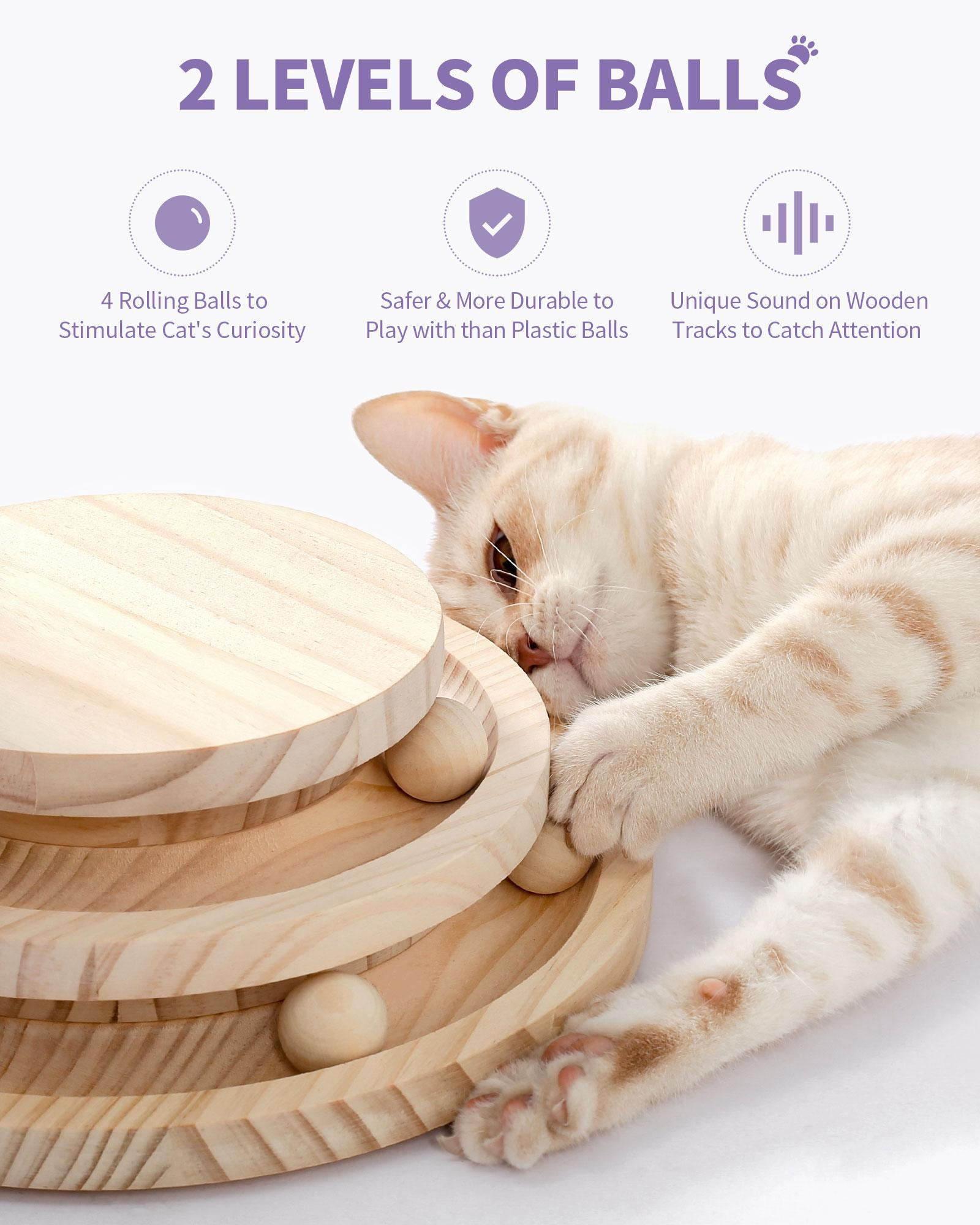 Scratching Post Self Groomer Indoor Cats Cloud Soft Perch Rest 17.5" Tall Natural Sisal Scratcher Cat Grooming Interactive Ball Track Toys for Small Cats Kittens