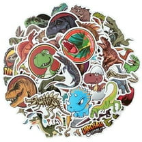 Wrapables Waterproof Vinyl Stickers for Water Bottles, Laptop, Phones, Skateboards, Decals for Teens, 80pcs, Dinosaurs
