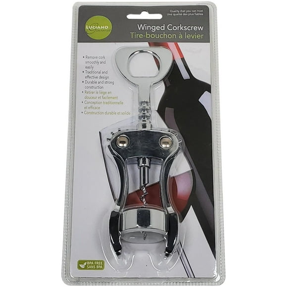 Le Gourmet - Wine Winged Corkscrew - Single Piece - Effortless Cork Removal for Wine Enthusiasts (1ct)