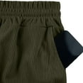 thumbnail image 4 of Mens Corduroy Shorts Elastic Waist Drawstring Straight Leg Men's Casual Shorts with Pockets Relaxed Fit Summer Beach Shorts for Men, 4 of 9