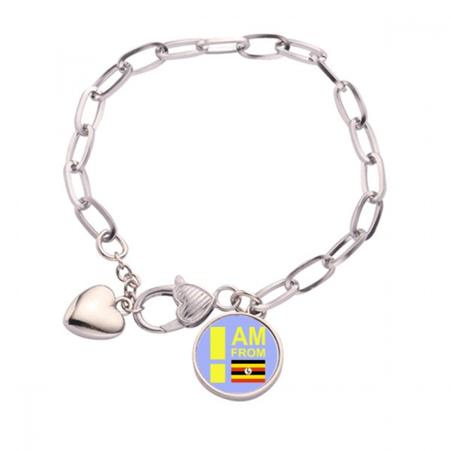 Soy de Uganda Pulsera de cadena de corazón joyería encanto moda