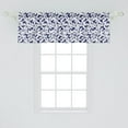 thumbnail image 2 of Ambesonne Hawaiian Valance Pack of 2, Hibiscus Flower Petals, 54"X18", White Dark Blue, 2 of 3