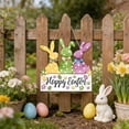 thumbnail image 1 of Fwttom Easter Decorations Spring Flowers Party Welcome Words In Front Of The Door Easter Wooden Listing, 1 of 1