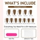 thumbnail image 3 of 24 Pieces Almond Glossy Press On Nail with White Gold French Tip Designs Acrylic False Nail for Fall Day Gifts, 3 of 5