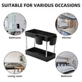 thumbnail image 4 of Irfora Organizador debajo del fregadero Estante para debajo del fregadero Estante de almacenamiento debajo del fregadero de 2 niveles con 2 portavasos Estante de almacenamiento para baño Cocina Irfora Bandeja de almacenamiento, 4 of 7