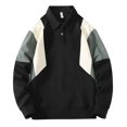 thumbnail image 1 of cfhntfmh Oversized Sweatshirt for Men Plus Size Loose Long Sleeve Buttons Collared Pullover Shirts Casual Color Block Tops, 1 of 7