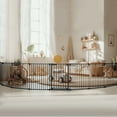 thumbnail image 5 of Baby Gates, Caveen 8Panel 198" Extra Wide 30" Tall Baby Gates Fireplace Fence Toddler Playard, Black, 5 of 11