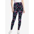 thumbnail image 2 of Woman Within Plus Size Petite Stretch-Cotton Knit Pull-On Printed Leggings, 2 of 6