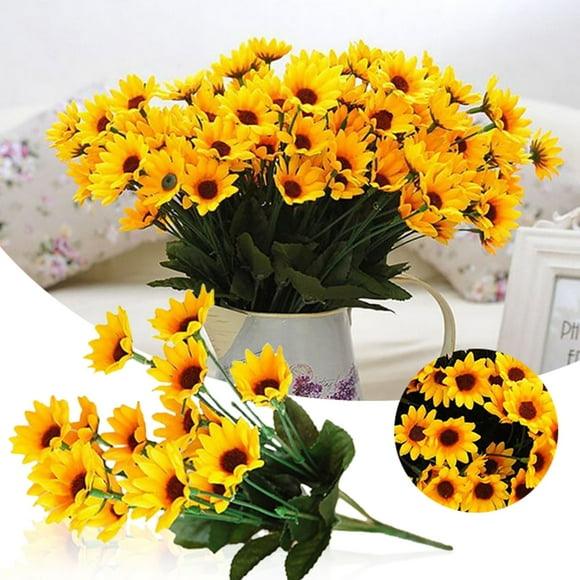 Free Shipping, Dusknt Single Simulated Silk Flowers Artificial Flowers Living Room Decoration Floral Arrangement Sunflowers, Limited Time Offer!