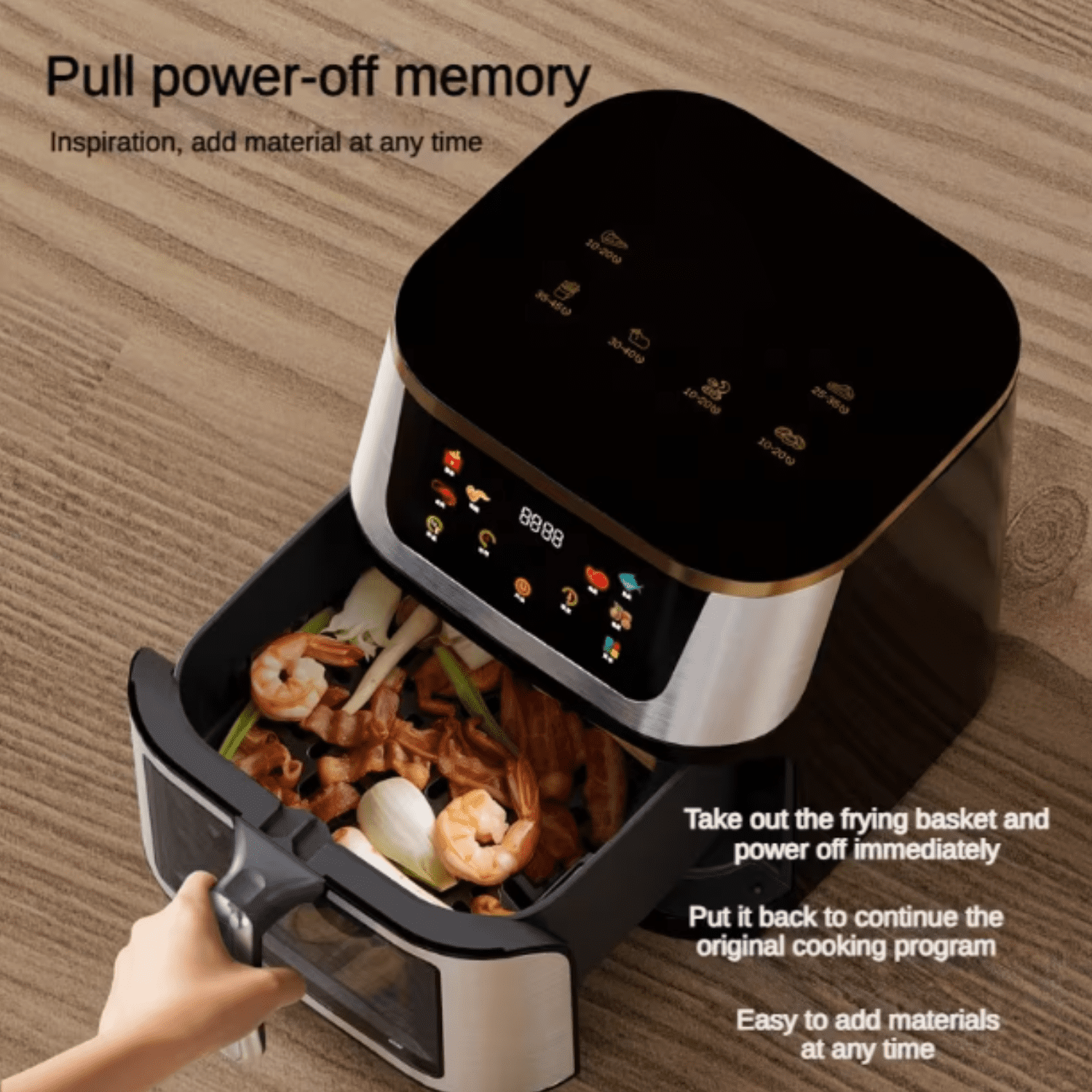 Air Fryer 10 Qt Max 450F for Cooking, 6 Presets Fry Touch Panel Easy View Window, New Black