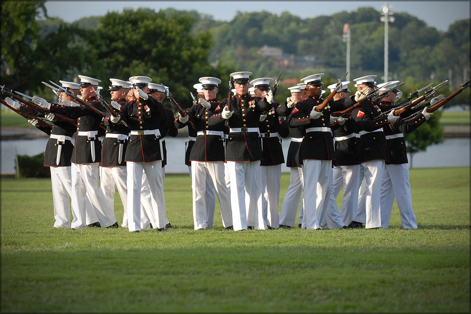 24"x36" Gallery Poster, U.S. Marine Corps Silent Drill team Naval