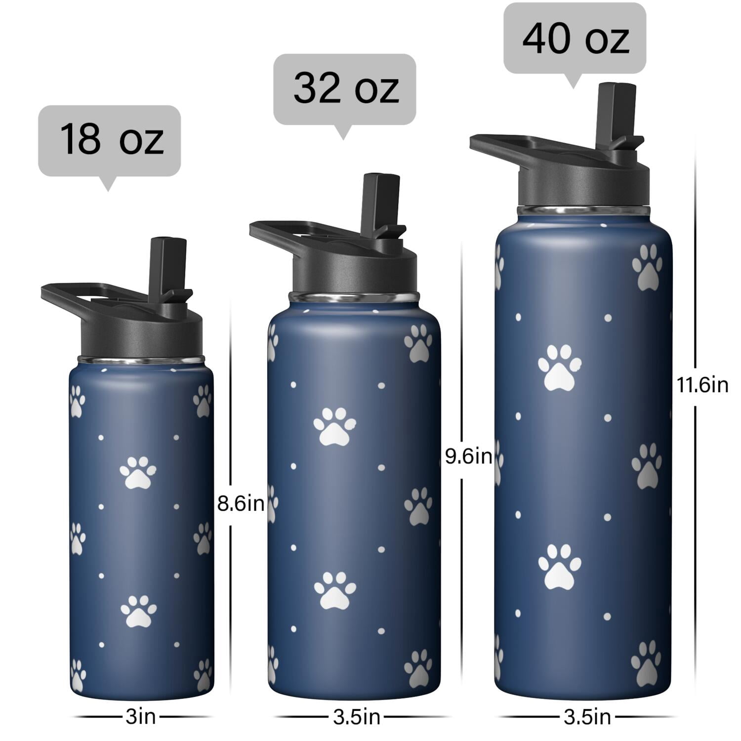 Funny Canine Pattern Stainless Steel Water Bottle - Double Walled Insulation with 360° Seal Ring & Wide Mouth Design (BPA/Odor Free for Sports & Travel)