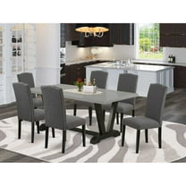 East West Furniture X-Style 7-piece Wood Dining Set in Light Beige