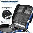 thumbnail image 5 of Haosy 3 Ring Zipper Binder with Shoulder Strap Waterproof Trapper Keeper 2 Inch D-Ring 500 Sheets Capacity, Blue Skull Bird Flower, 5 of 8