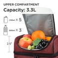 thumbnail image 4 of Tirrinia Insulated Lunch Box for Men Women, Leakproof Thermal Bento Lunch Bag Cooler Tote, Dual Compartment with Shoulder Strap, 10.3" x 7.5" x 8.6", Red, 4 of 8