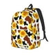 thumbnail image 1 of Disketp Cow Print Sunflower Mochila de Lona Estampada, Mochila Escolar de Viaje Ligera para Estudiantes y Portátil-Medium, 1 of 5