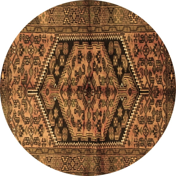 Ahgly Company Indoor Round Persian Brown Traditional Area Rugs, 8' Round