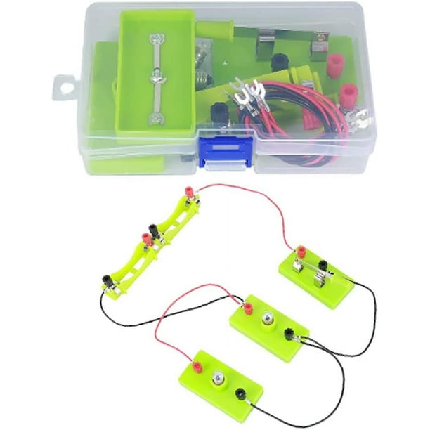 Kit de aprendizaje de circuitos para niños, experimentos de laboratorio de circuitos eléctricos de bricolaje Aprendizaje de circuitos para principiantes para circuitos en serie y paralelo (c