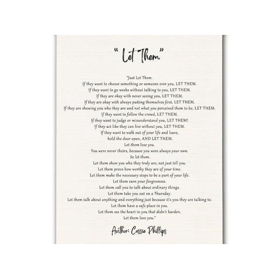 Motivational Positive Affirmations Canvas Prints Wall Decor for Home Bedroom Living Room Office  Let Them Poem Inspirational Wall Art Poster