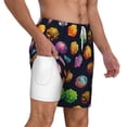 thumbnail image 3 of Goofa Lovely Planet Printed Men's Swim Trunks Board Shorts Quick Dry Mens Swimming Trunks with Compression Liner,Breathable Fit Hawaii Beach Shorts-Medium, 3 of 9
