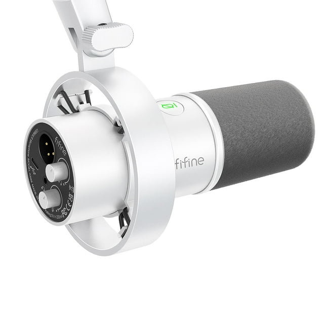 Micrófono FIFINE Studio XLR Dynamic USB PC Podcast K688 Blanco