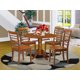 thumbnail image 1 of 5 Piece Modern Set Includes a Round Wooden Table with Dropleaf and 4 Faux Leather Upholstered Dining Chairs, 42x42 Inch My Lux Decor Round, 1 of 11