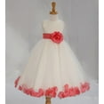 thumbnail image 3 of Ekidsbridal Satin Ivory Guava Tulle Rose Petal Flower Girl Dress Christmas Party Bridesmaid Holiday Wedding Pageant Birthday 302T M, 3 of 3