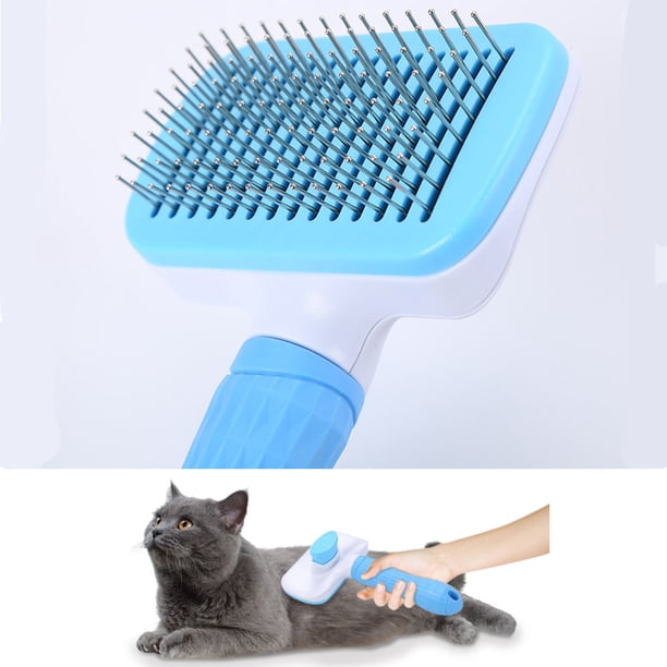Cepillo autolimpiante para perros y gatos, elimina eficazmente hasta el 95% del pelo suelto y la caspa, apto para perros y gatos de pelo corto y largo.