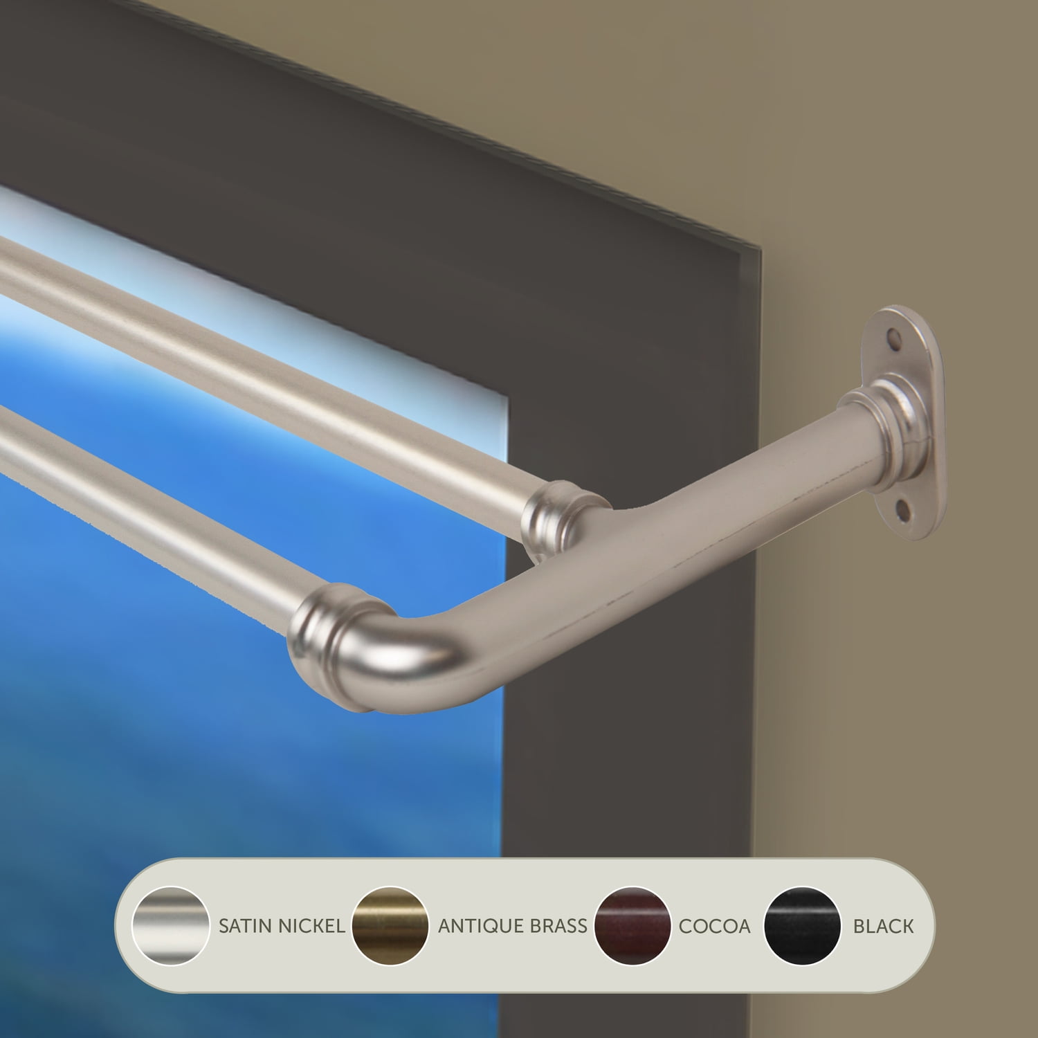 Domovina 5/8inch Blackout Double Curtain Rod/ Towel Bar